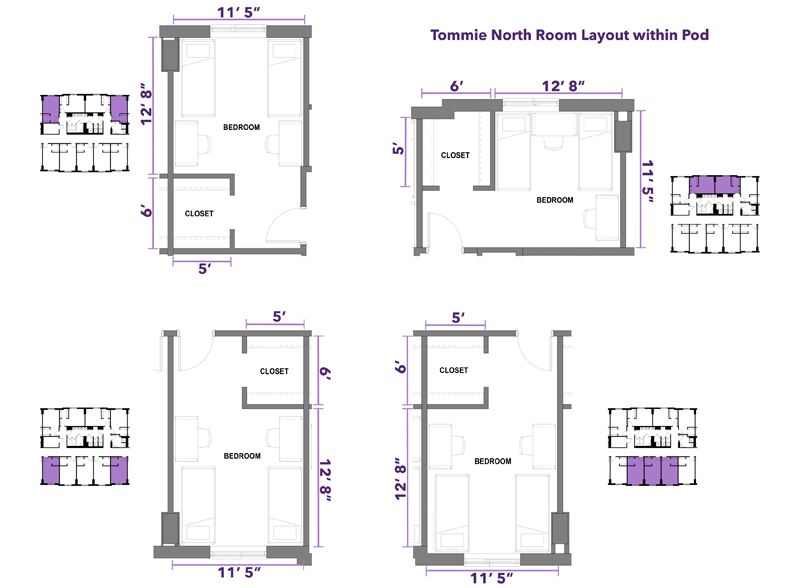 sample room layout for tommie north residence hall