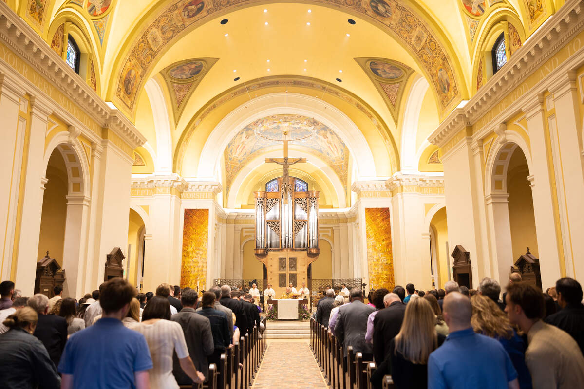 view of inside of Chapel of St. Thomas Aquinas during inaugural mass