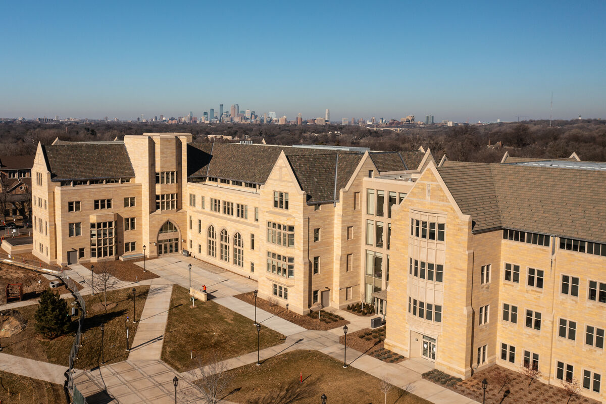 Aerial view of the Schoenecker Center