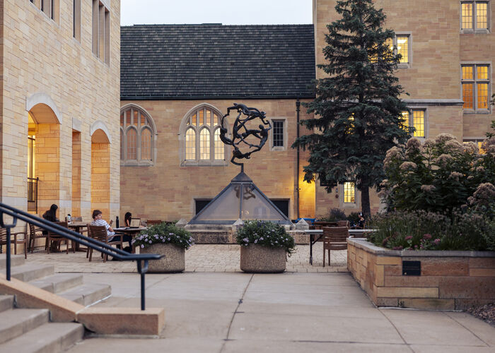 patio outside the main University library