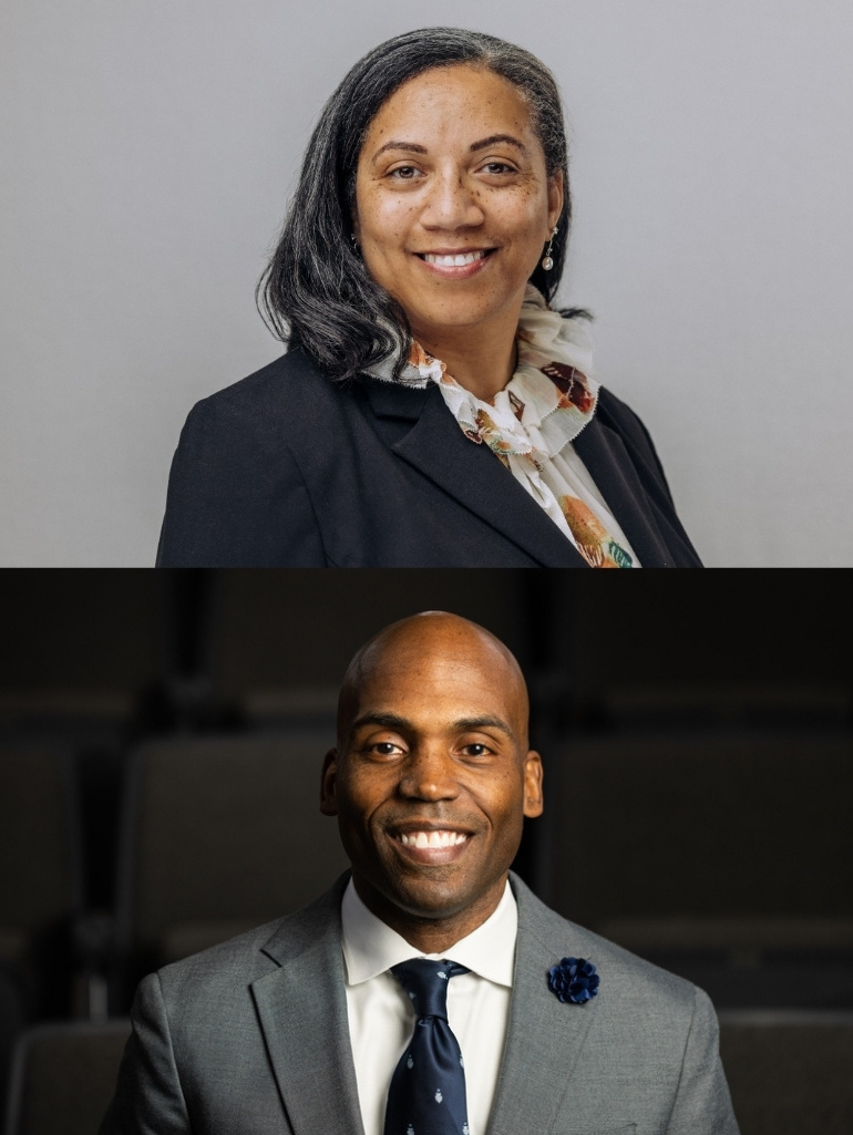 Monique Maddox and Yohuru Williams smile for their headshots