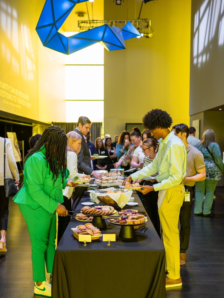 People at Buffet Table in Guthrie Theater Event Space