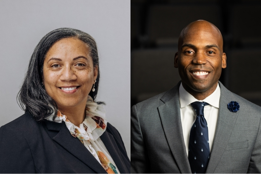 Monique Trusclair Maddox and Yohuru Williams smile for their headshots