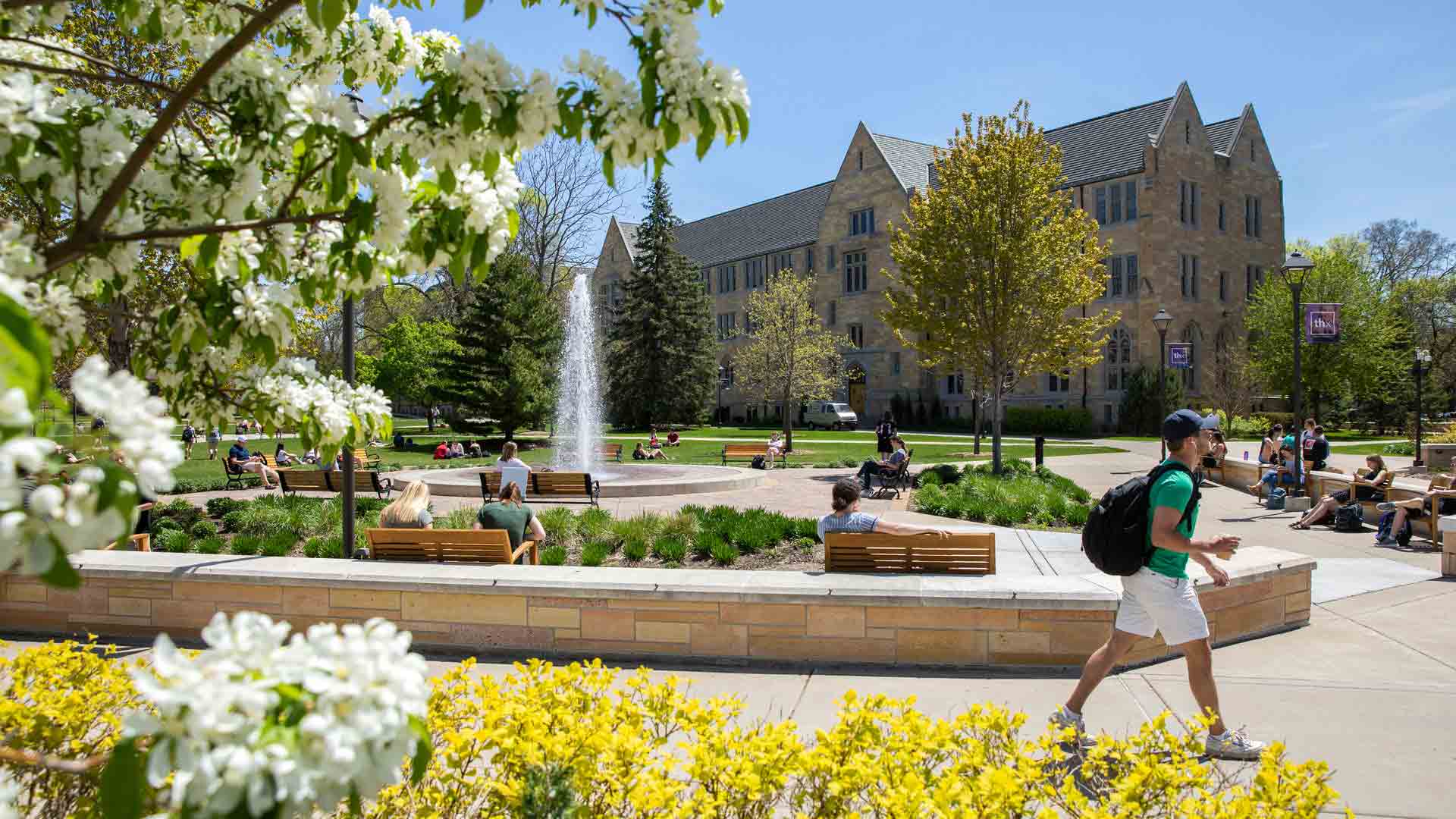 St. Thomas fountain in spring