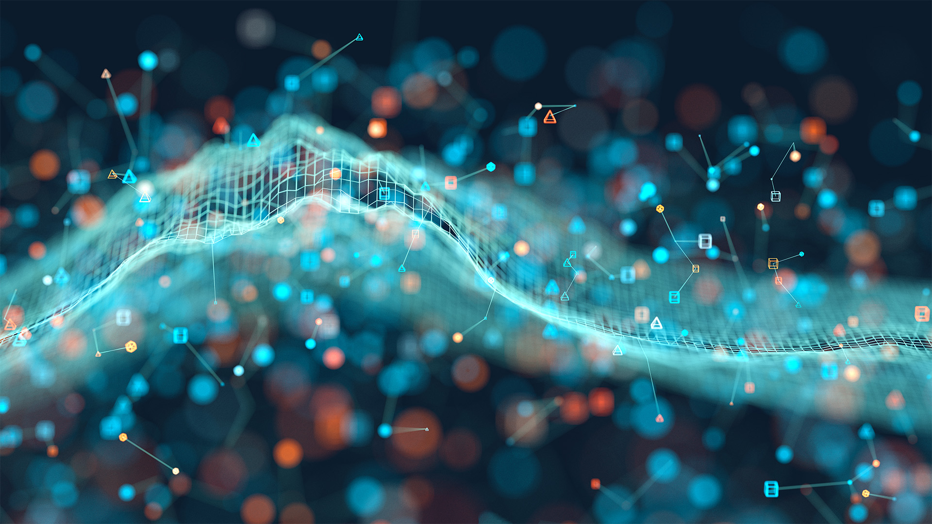 futuristic stream of data blue colored