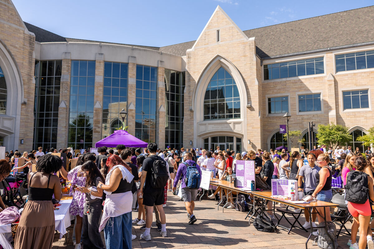 Students at the activity fair