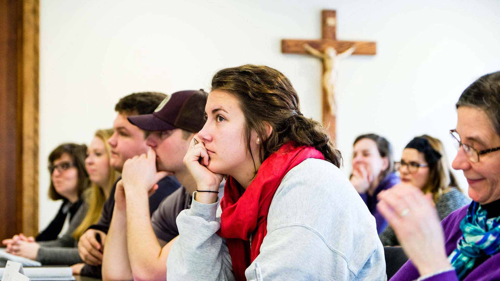 Students at the annual Catholic Thought and Culture Lecture.