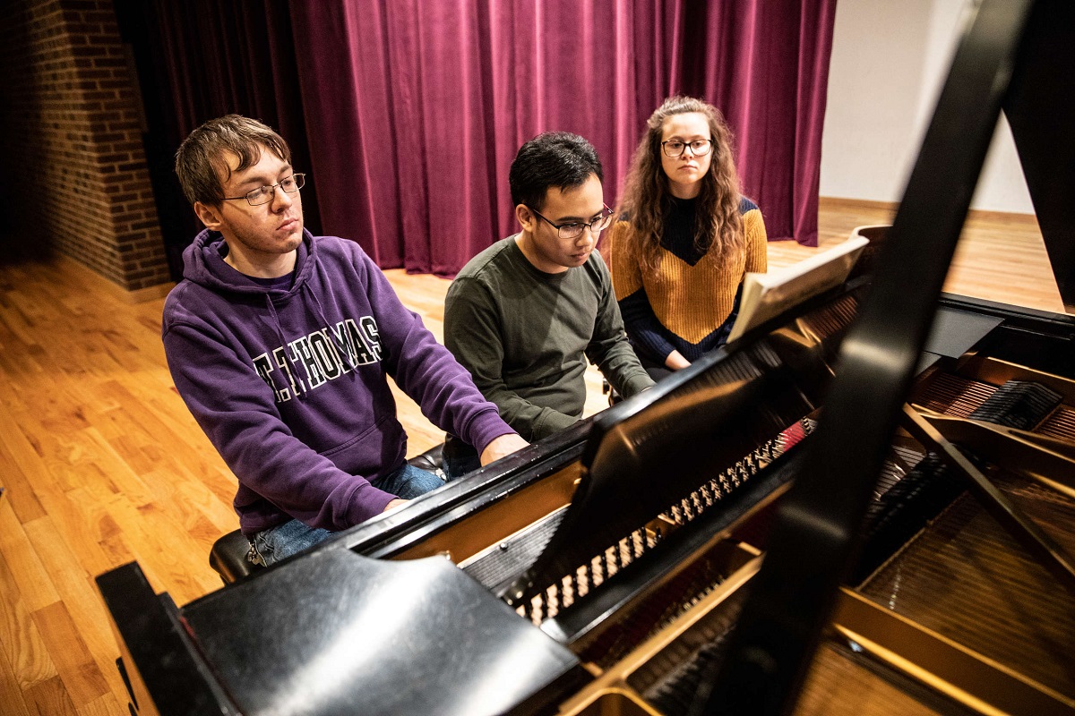 University of St. Thomas piano ensemble.