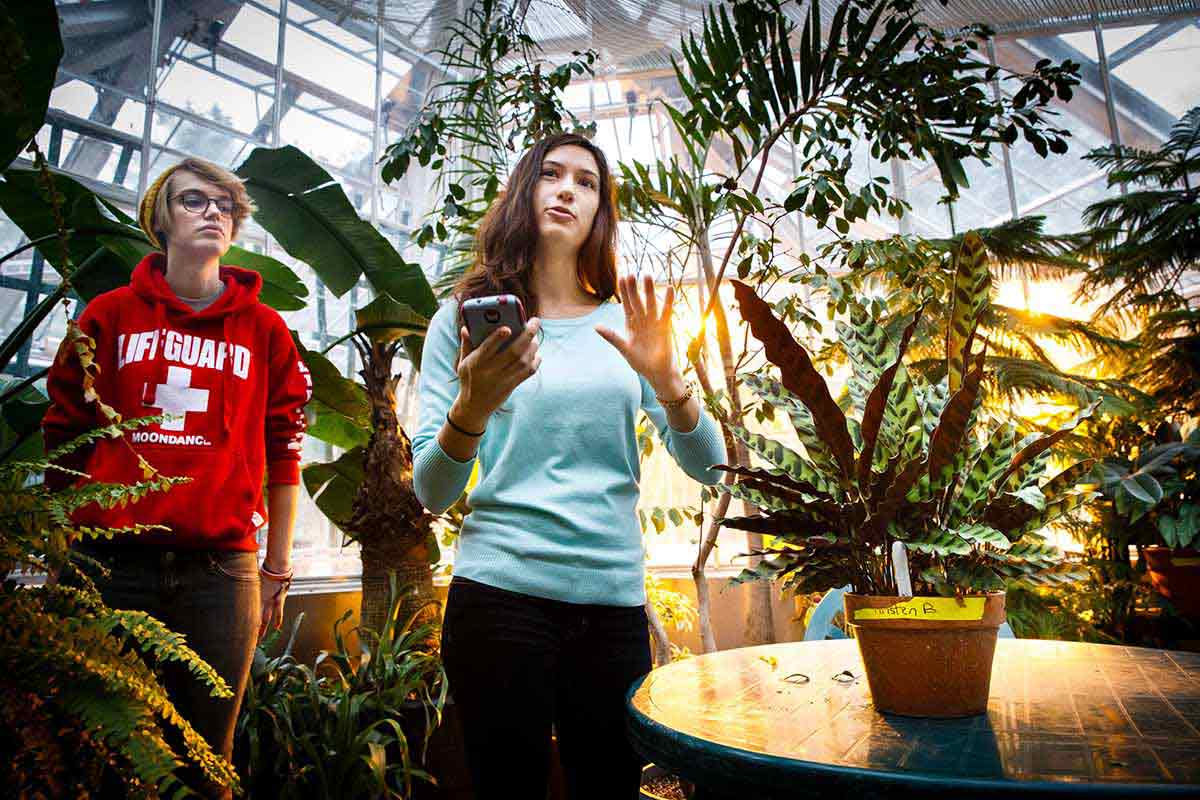 Student Kristen Batug talks about a plant