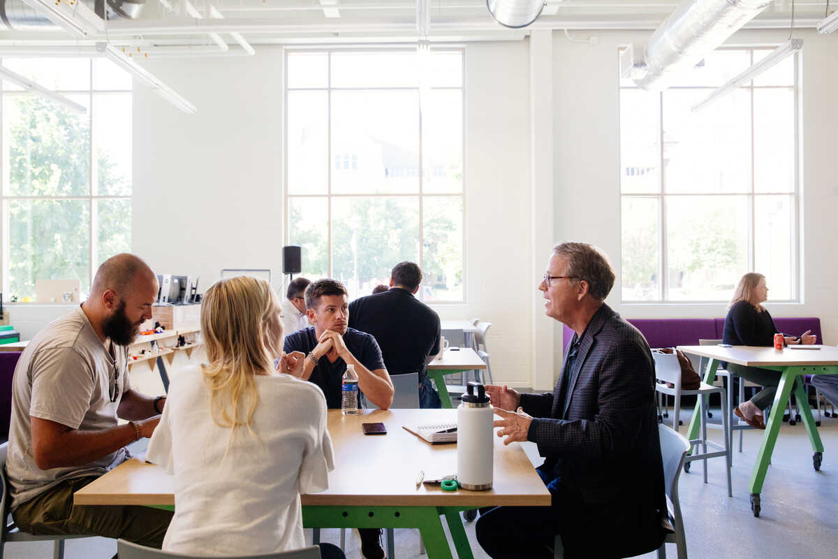 Faculty hosting a discussion