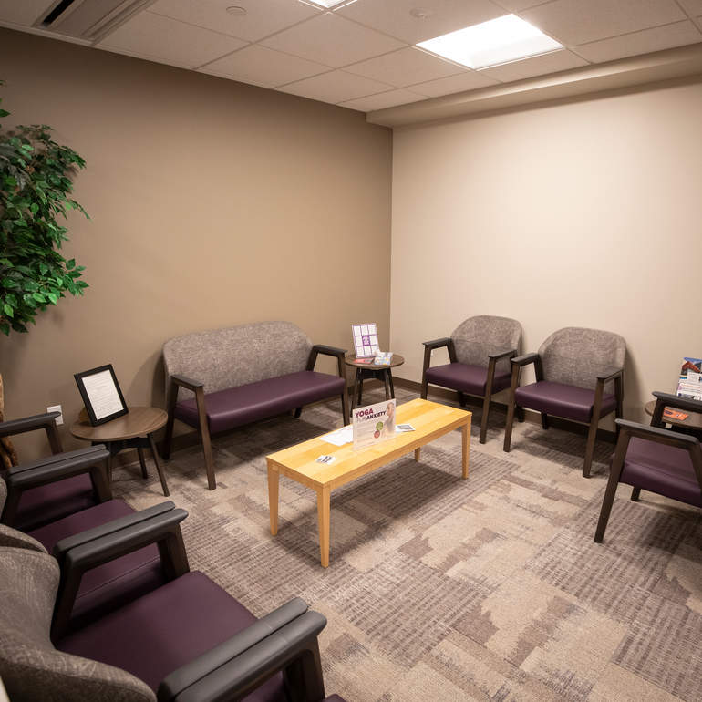 Counseling waiting area on the second floor