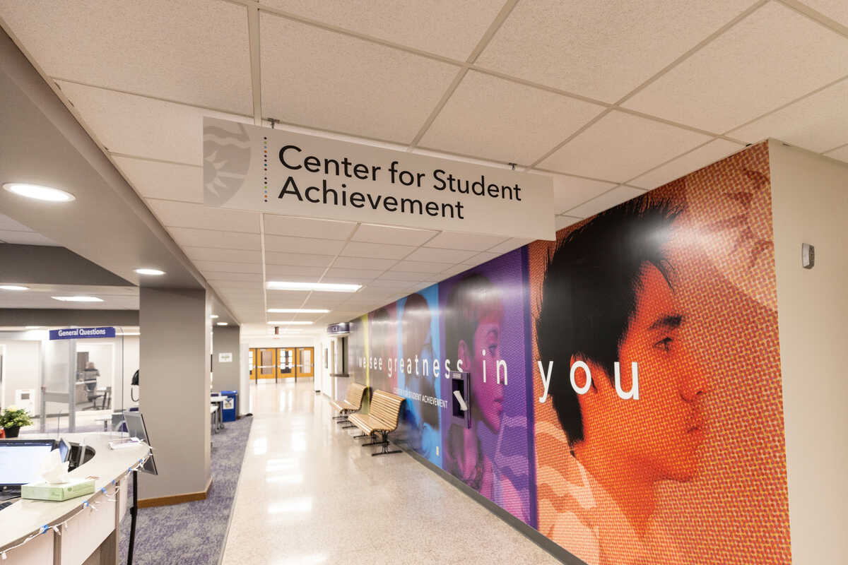 Sign that says Center for Student Achievement