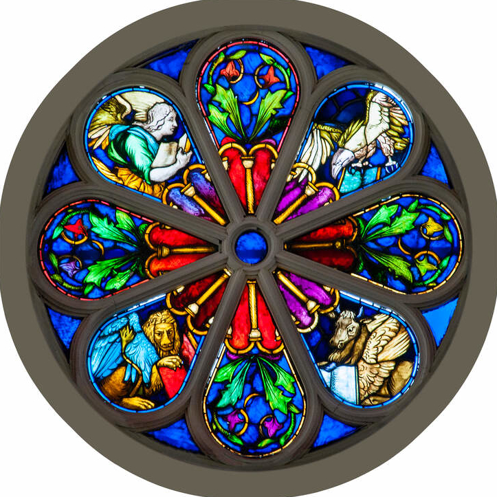 Stained glass window in St. Mary's Chapel