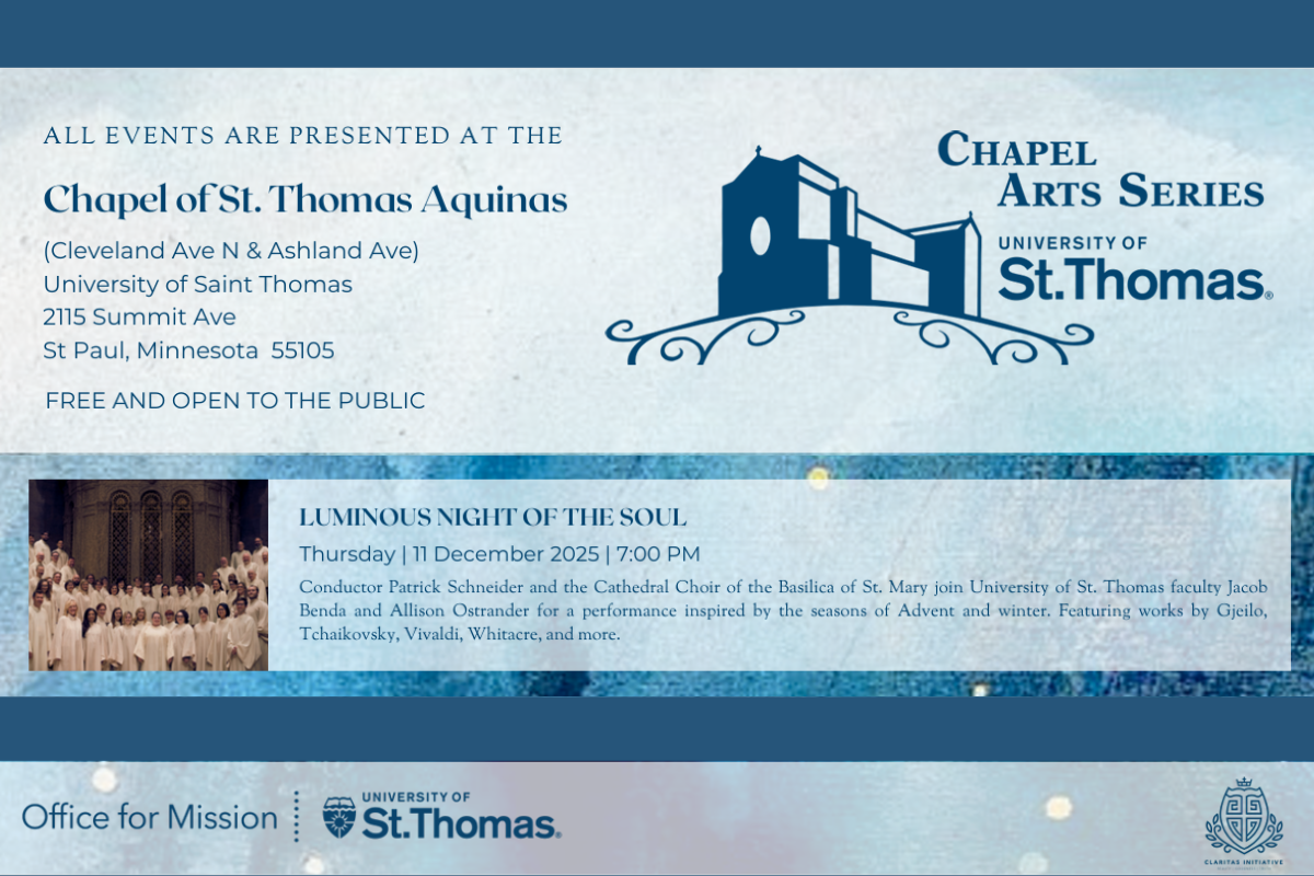 Chapel Arts Series advertisement of the Luminous Night concert