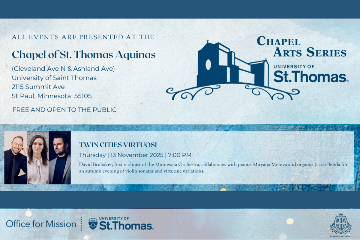 advertisement of Chapel Arts series events with images of the performers