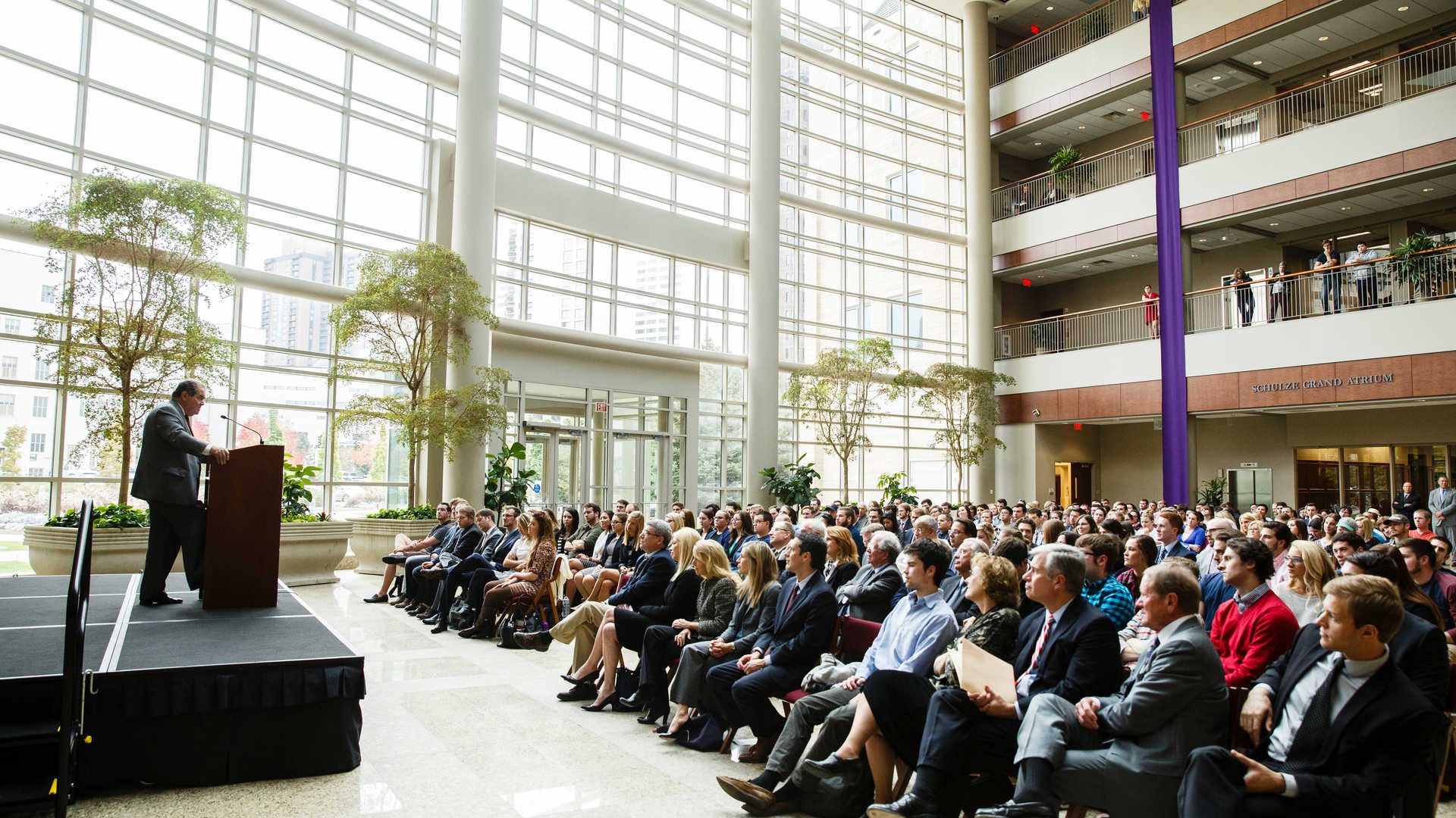 Supreme Court Justice Antonin Scalia speaks at the Schulze Grand Atrium