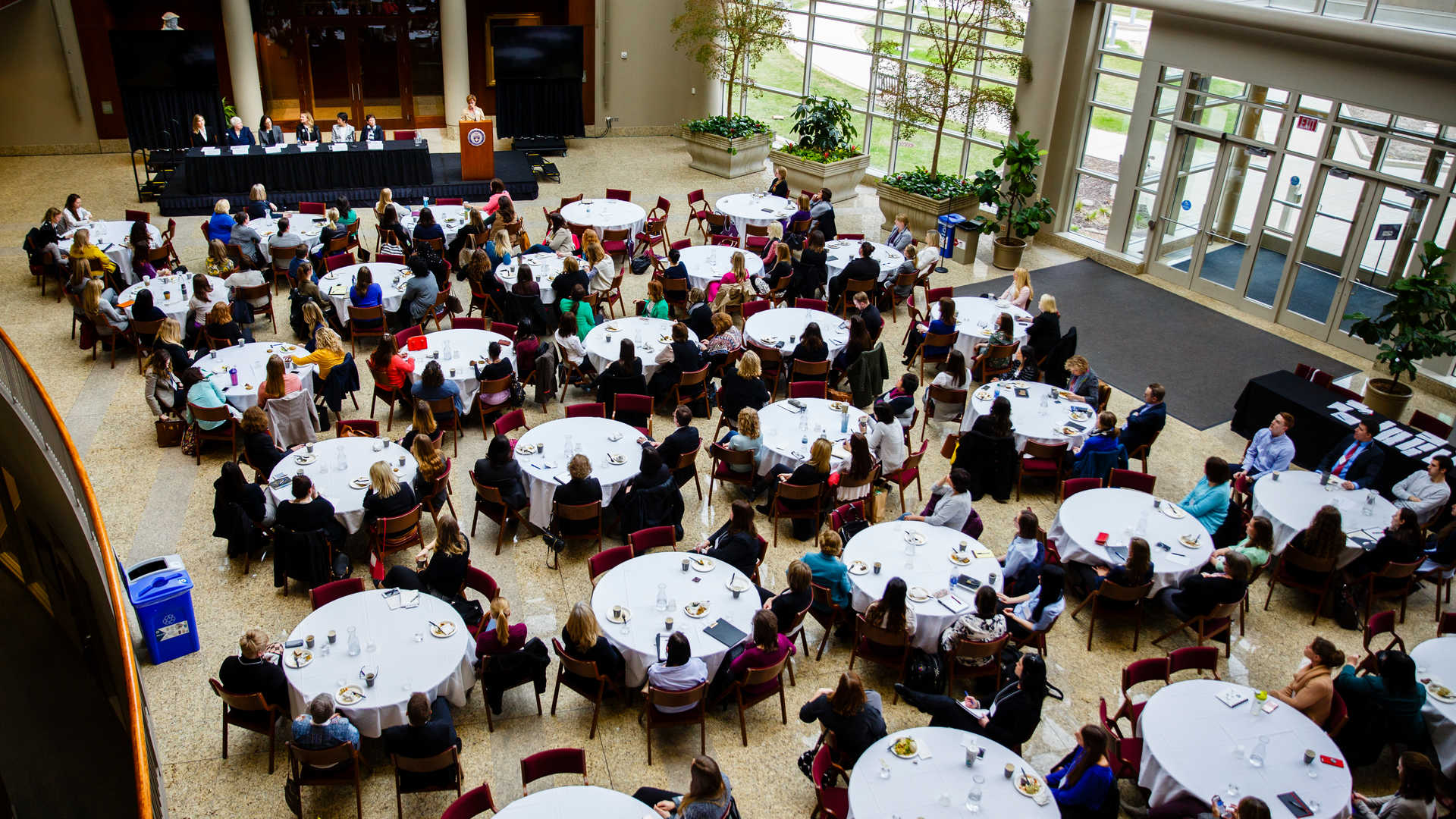 Panel discussion at the Schulze Grand Atrium