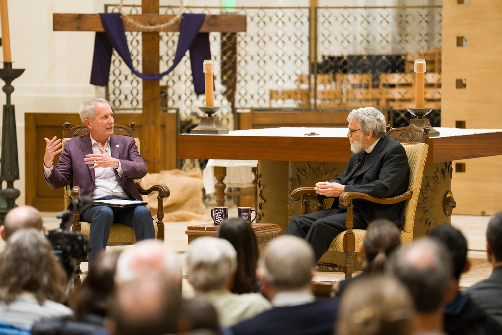 Rob Vischer and Brother Guy Consolmagno, SJ in conversation as part of the Finding Forward speaker series.