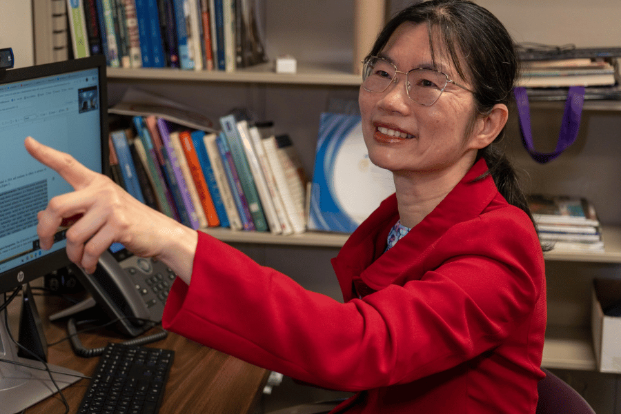 dr. candace chou at computer
