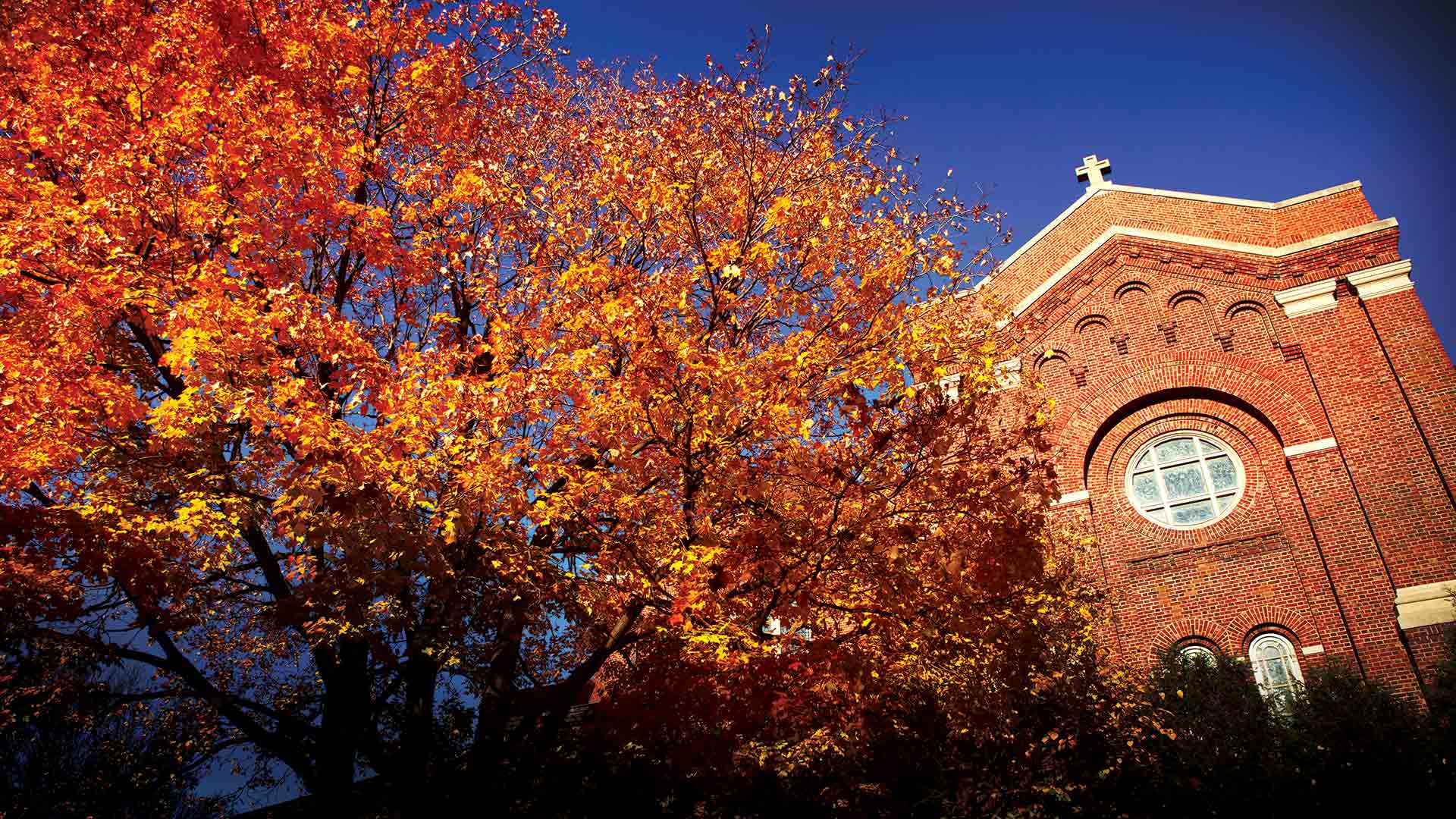 St. Thomas chapel in the fall