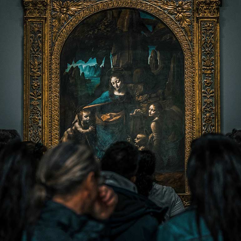 A painting in an art gallery