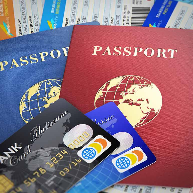 Passports and airline tickets