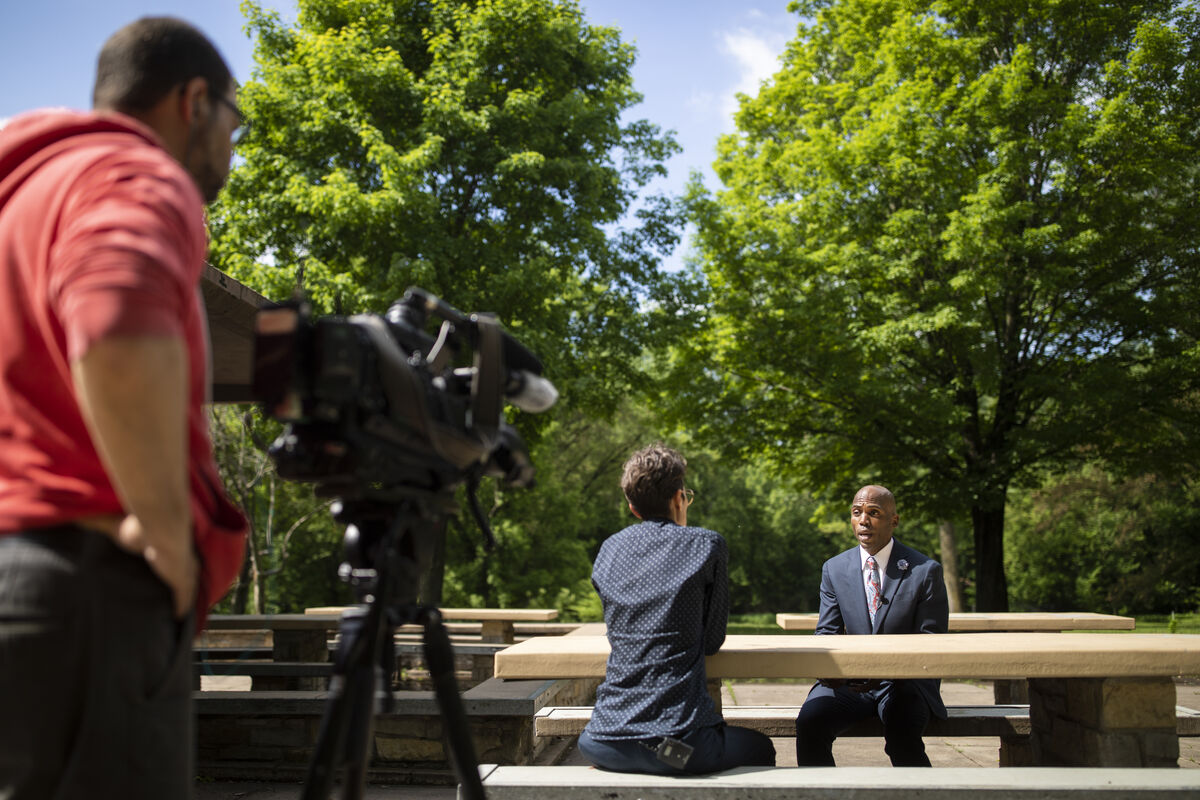 Dr. Yohuru Williams being interviewed