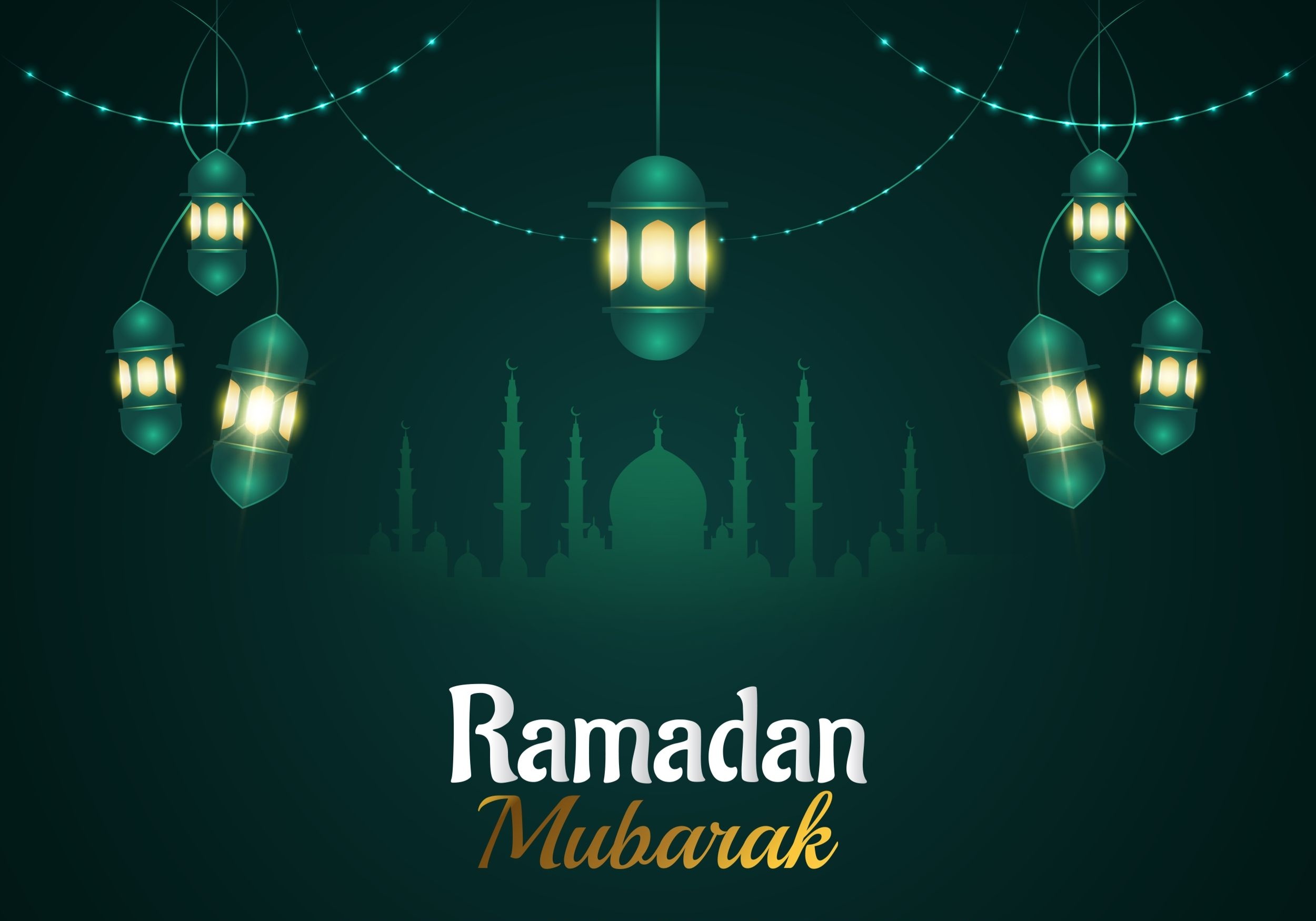 Graphich with words Ramadan mubarak