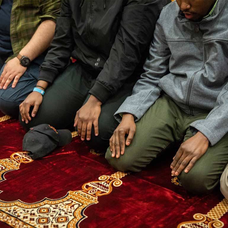 Guests praying during ramadan