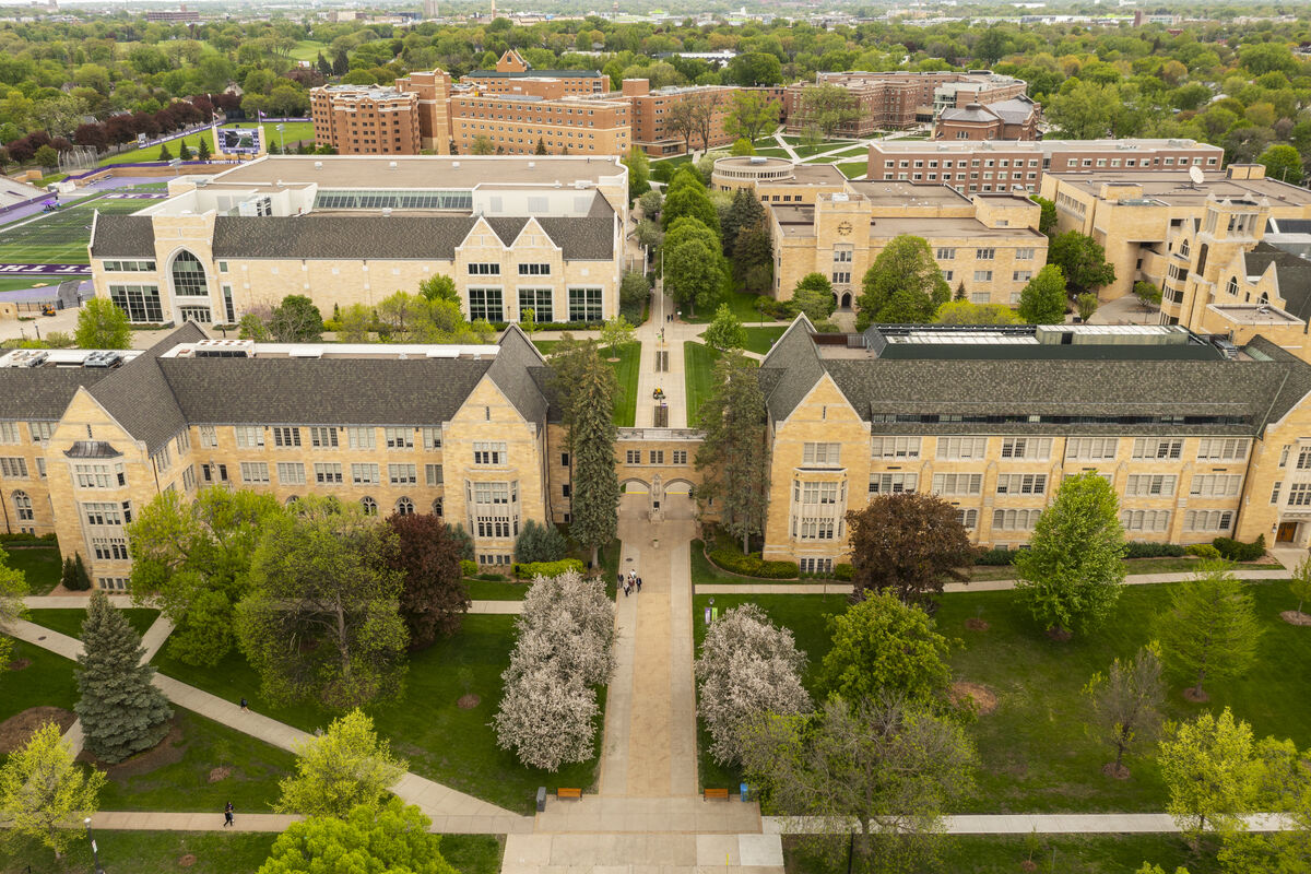 Aerial view of campus