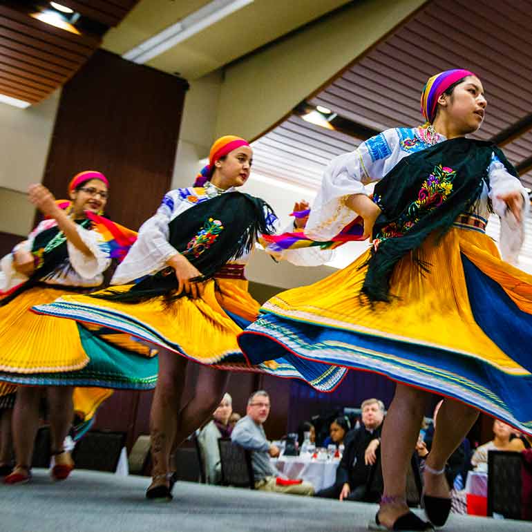 Dancers during the international fair