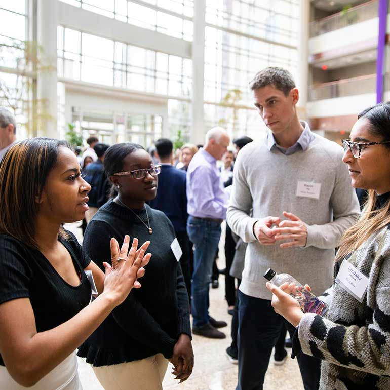 Students at a job fair