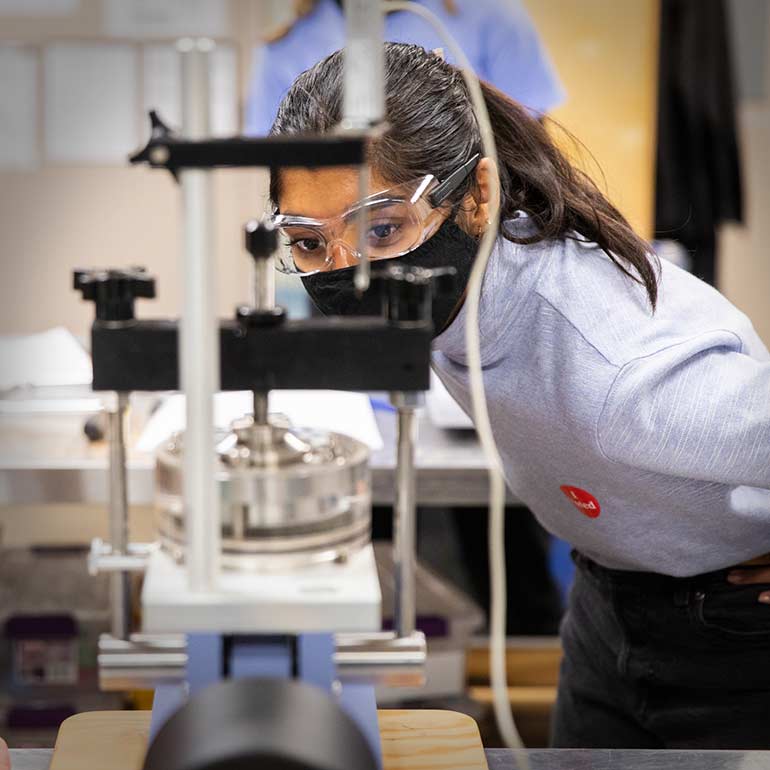 Student in research lab