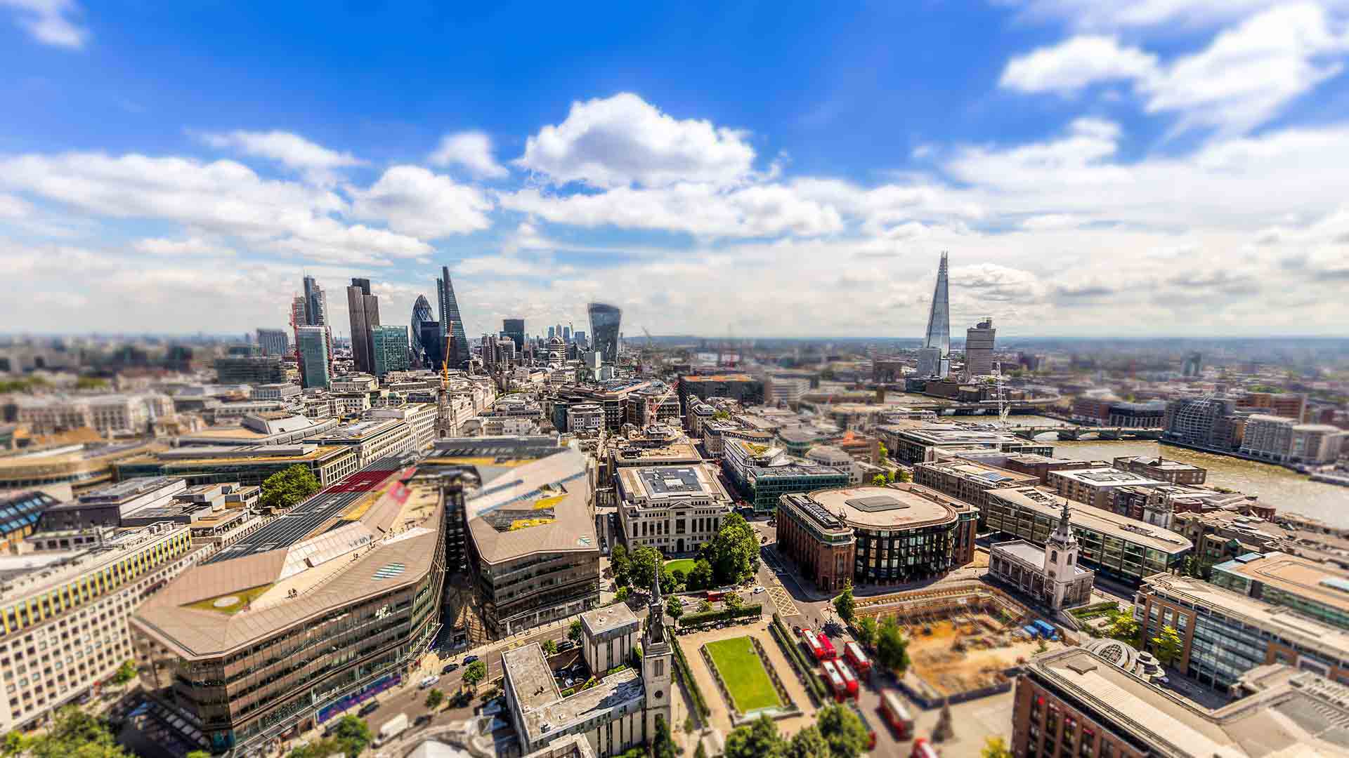 Aerial view of London.