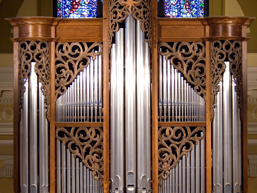Close up of the Gabriel Kney Organ pipes