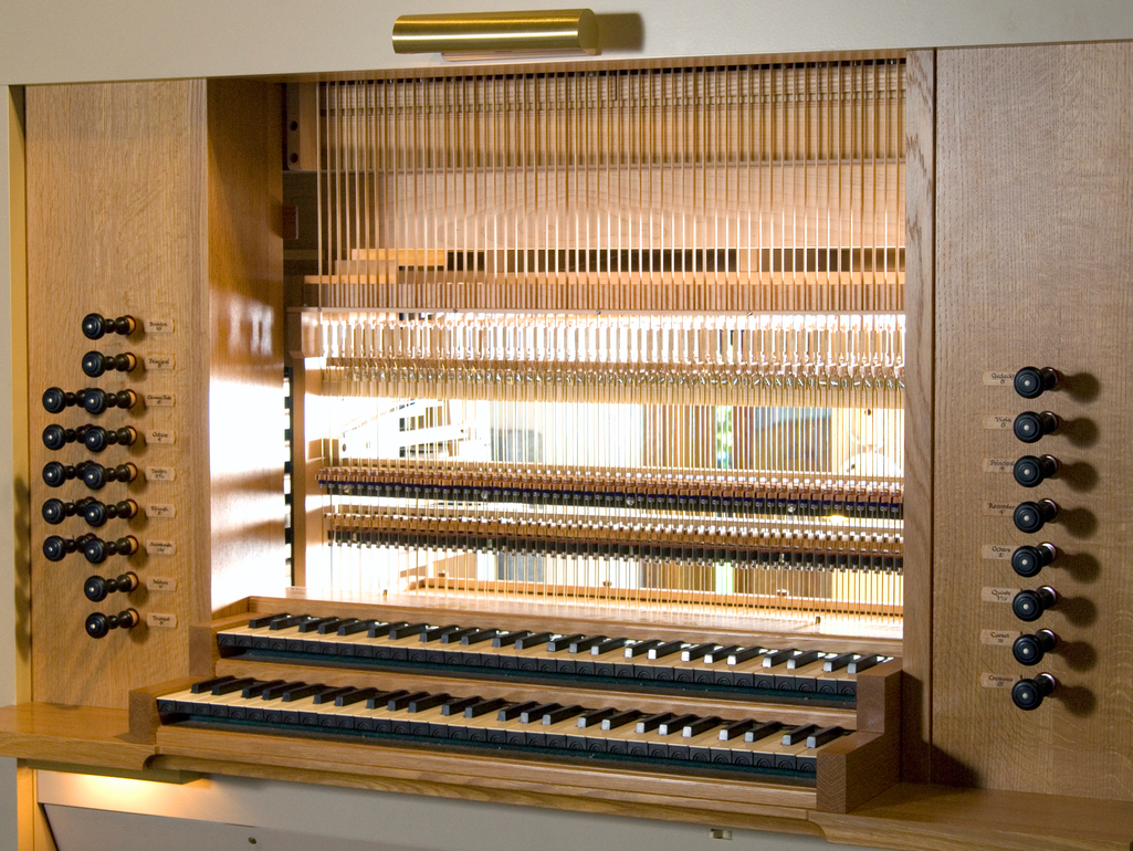 Close up of Noack pipe organ parts
