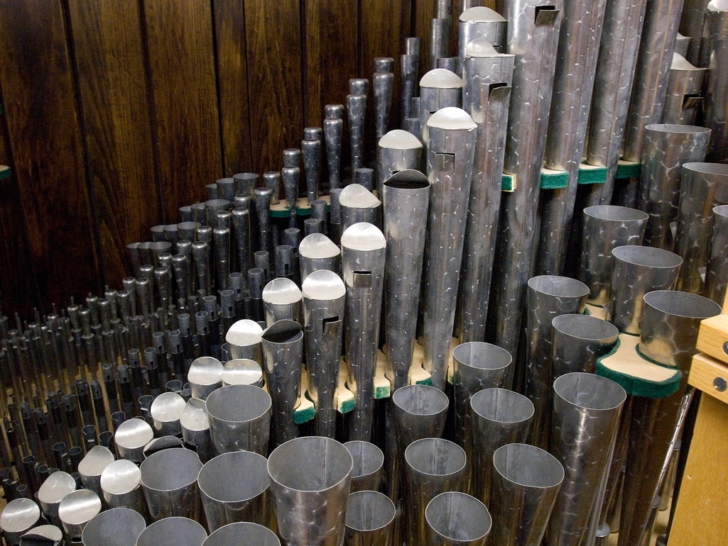 Top view of Gabriel Kney organ pipes