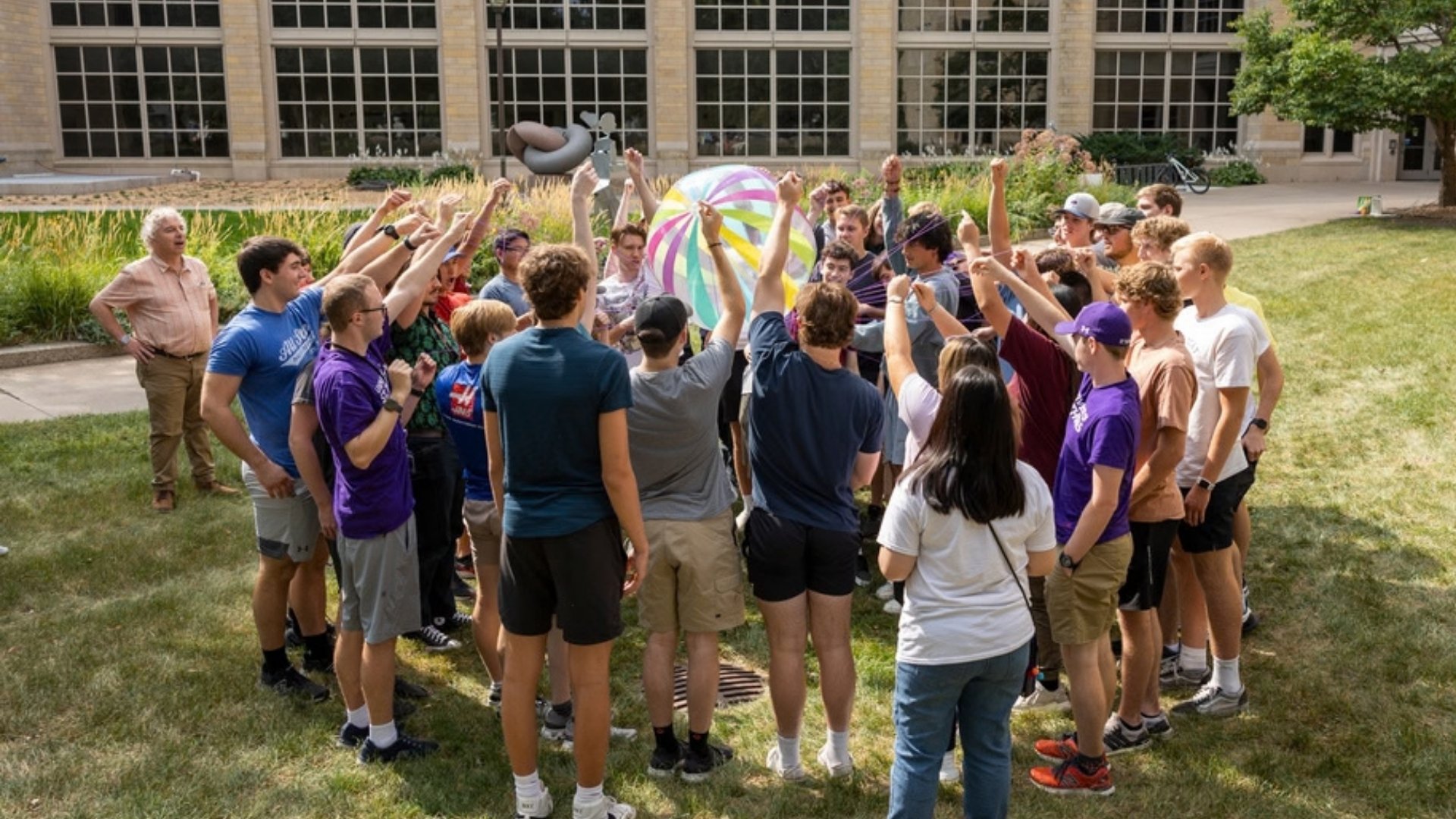 Students participate in an LLC activity