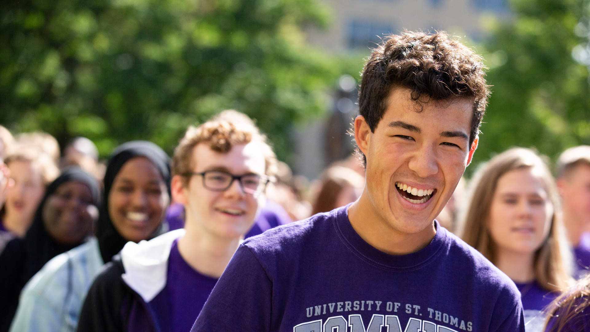 Closeup on a student smiling