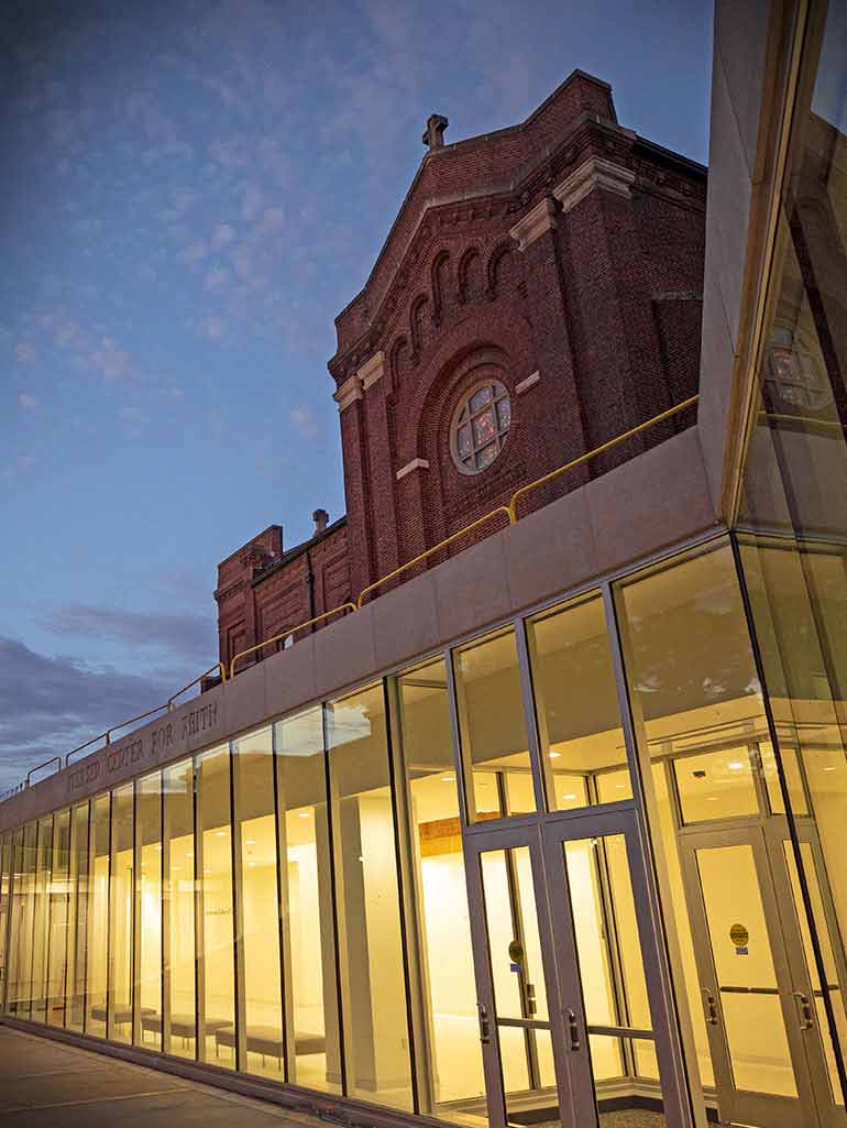 exterior view of the Iversen Center for Faith