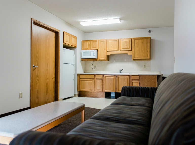 kitchenette and lounge within Morrison Hall