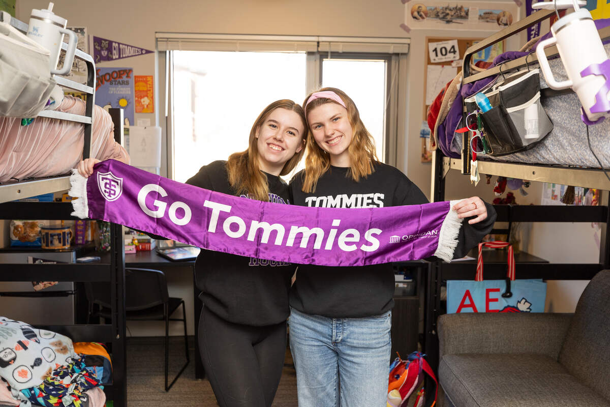 Students in a dorm room