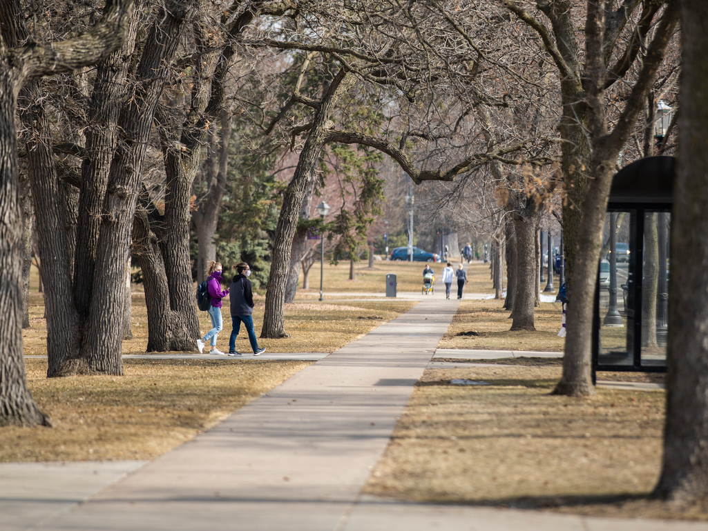 sidewalk and boulevard of summit avenue
