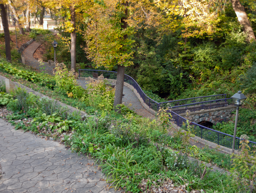 path to the river through the campus grotto
