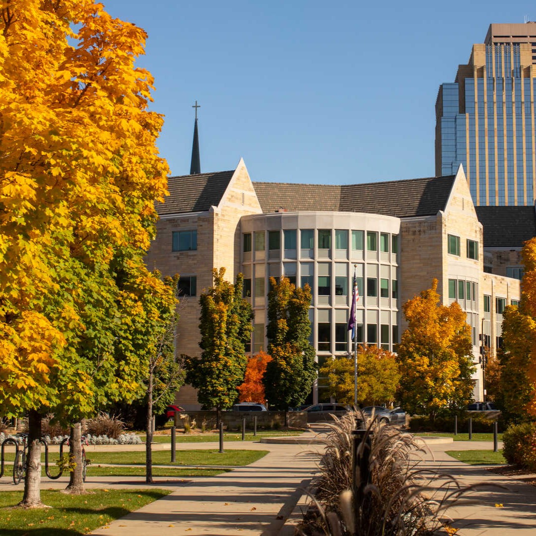 Schulze Hall on the Minneapolis campus on a sunny autumn day