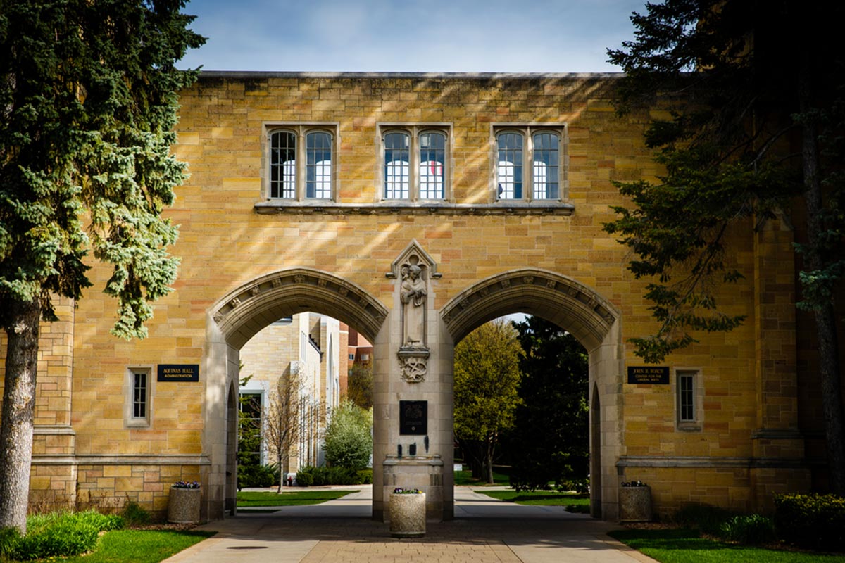 University of St. Thomas Arches in spring.