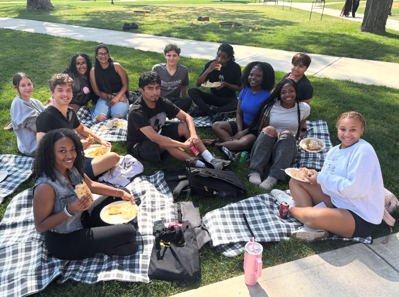 Students participating in an LLC event